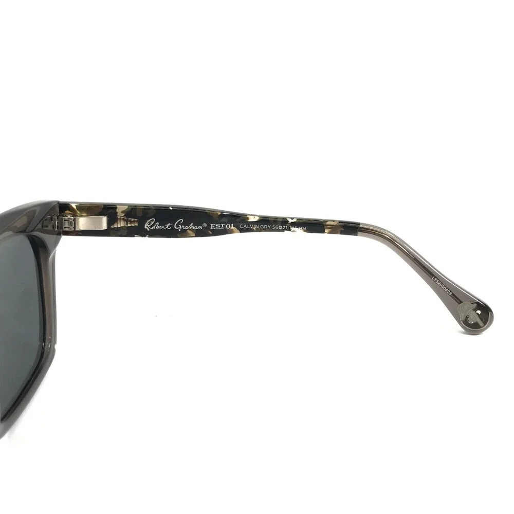 Robert Graham Sunglasses CALVIN GRY Gray Square Frames w/ Gray Polarized Lenses